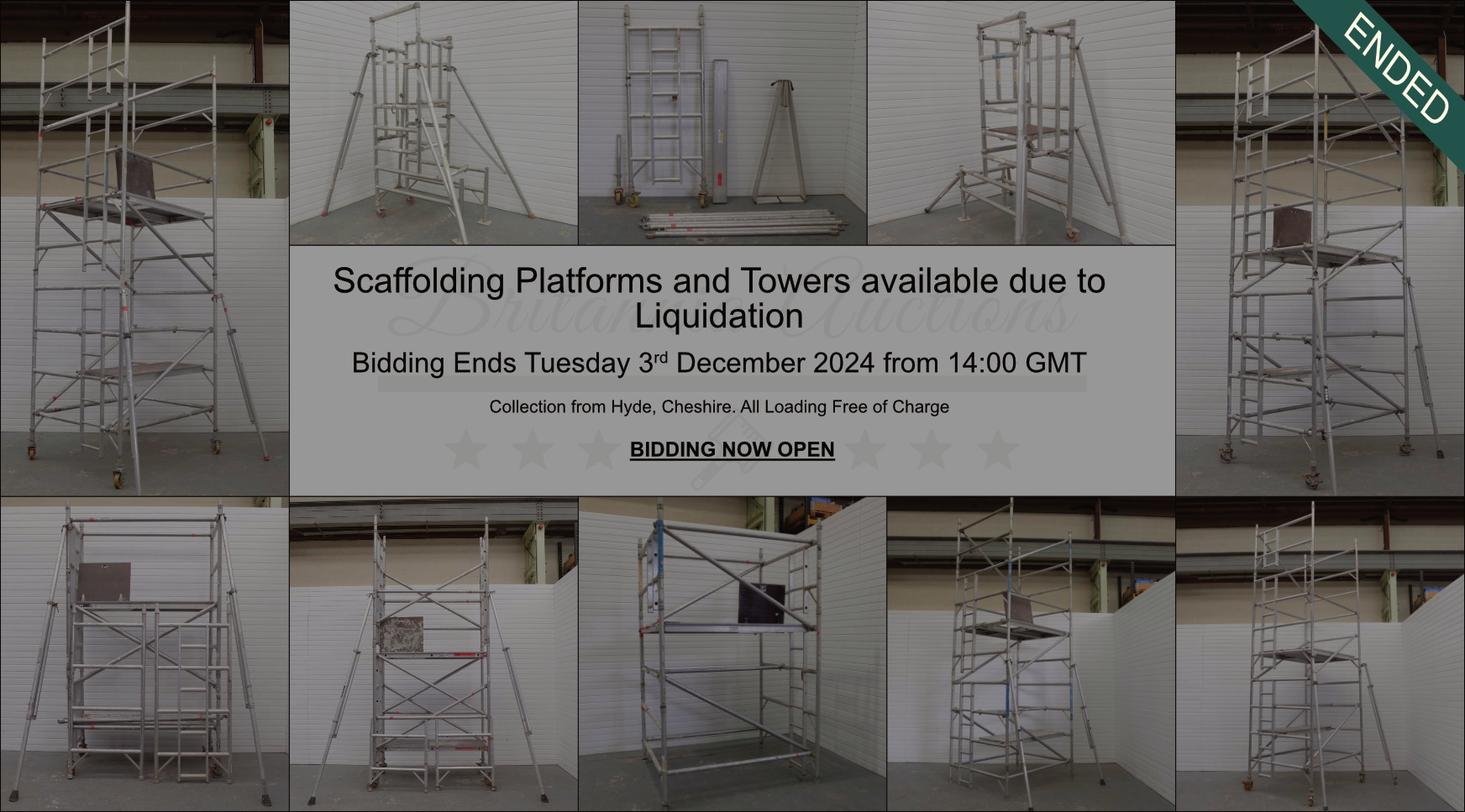 Scaffolding Platforms and Towers Available due to Liquidation