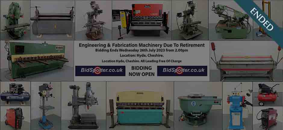 Engineering and Fabrication Machinery Due To Retirement