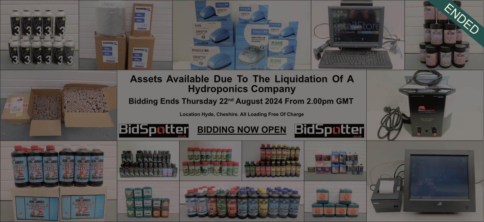 Assets Available Due to the Liquidation of a Hydroponics Company