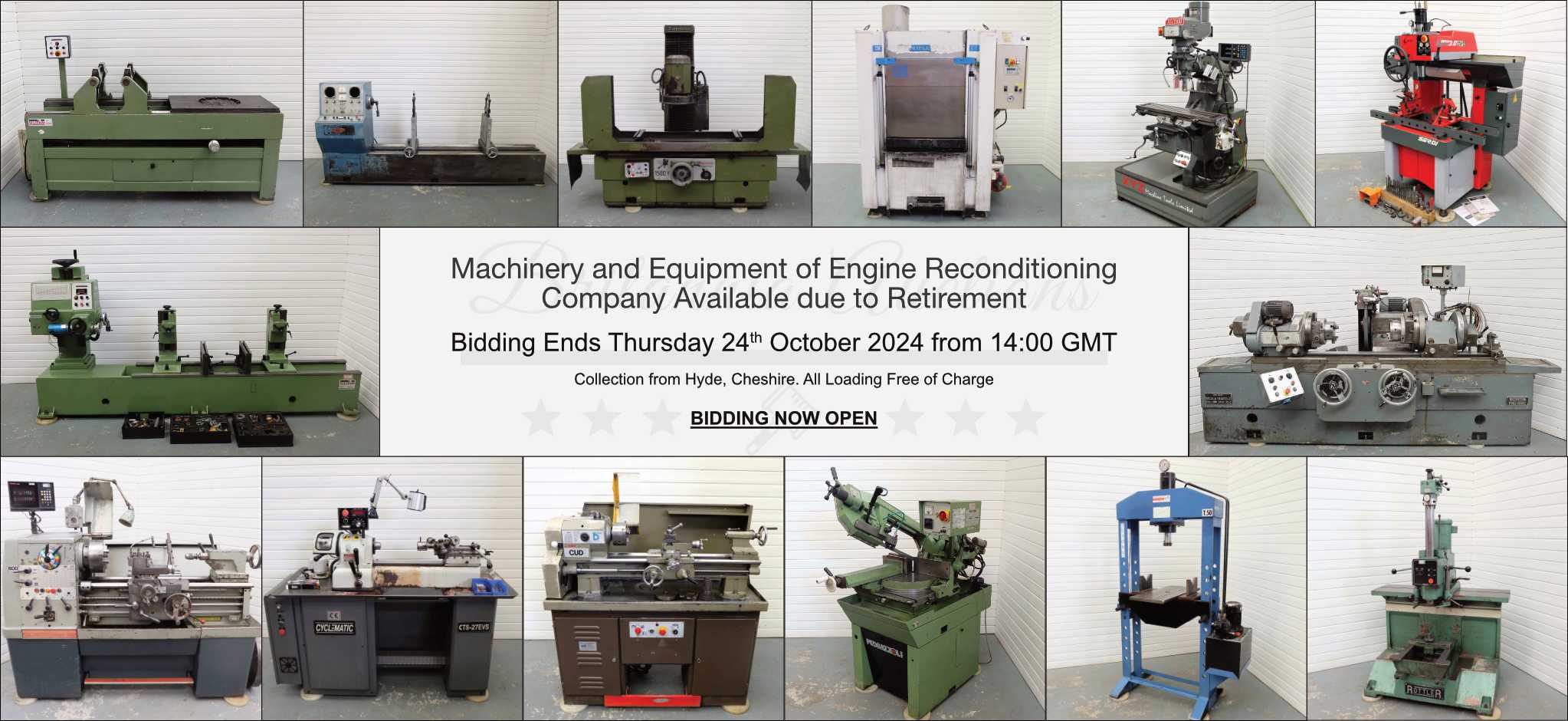 Machinery and Equipment of Engine Reconditioning Company Available due to Retirement