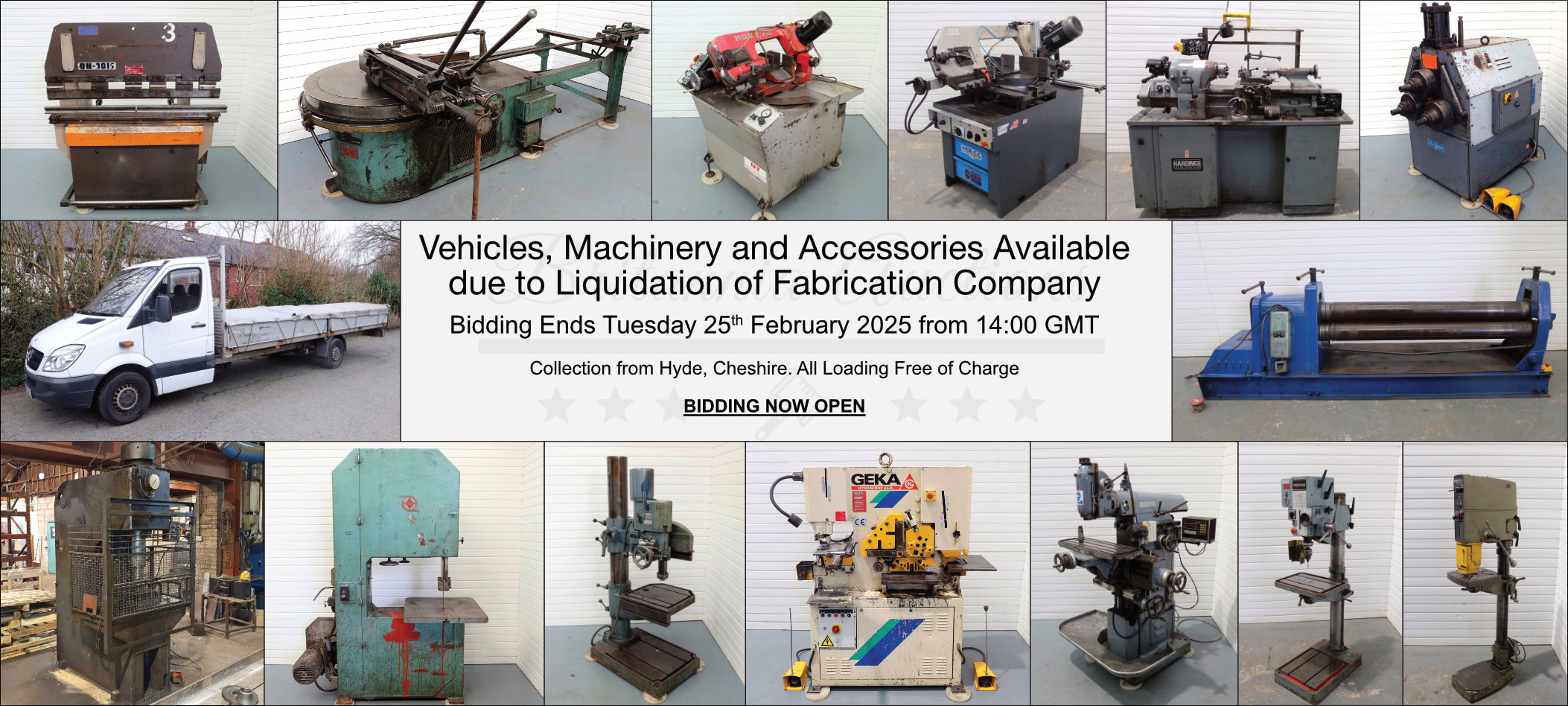 Vehicles, Machinery and Accessories Available due to Liquidation of Fabrication Company