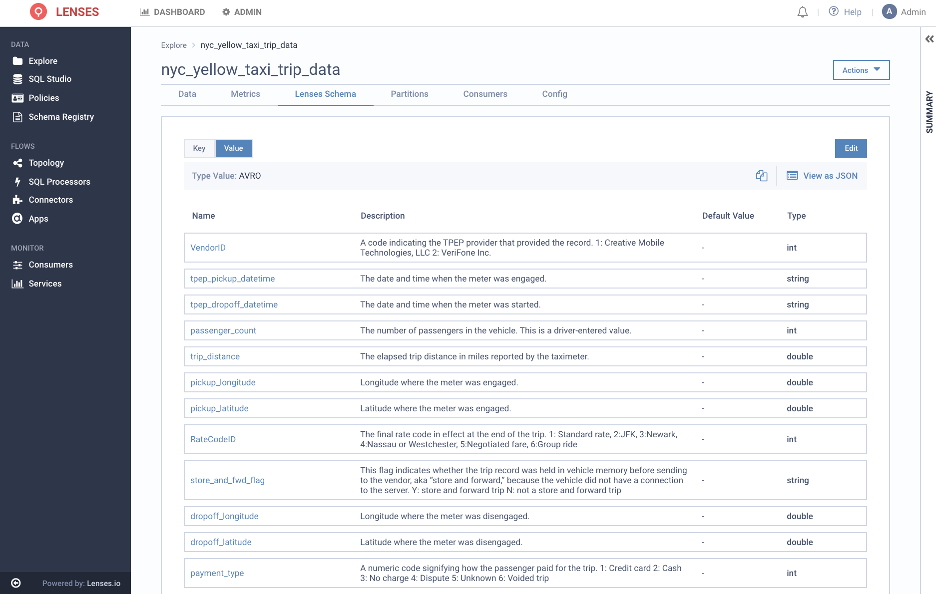 Lenses Kafka schema & metadata discovery