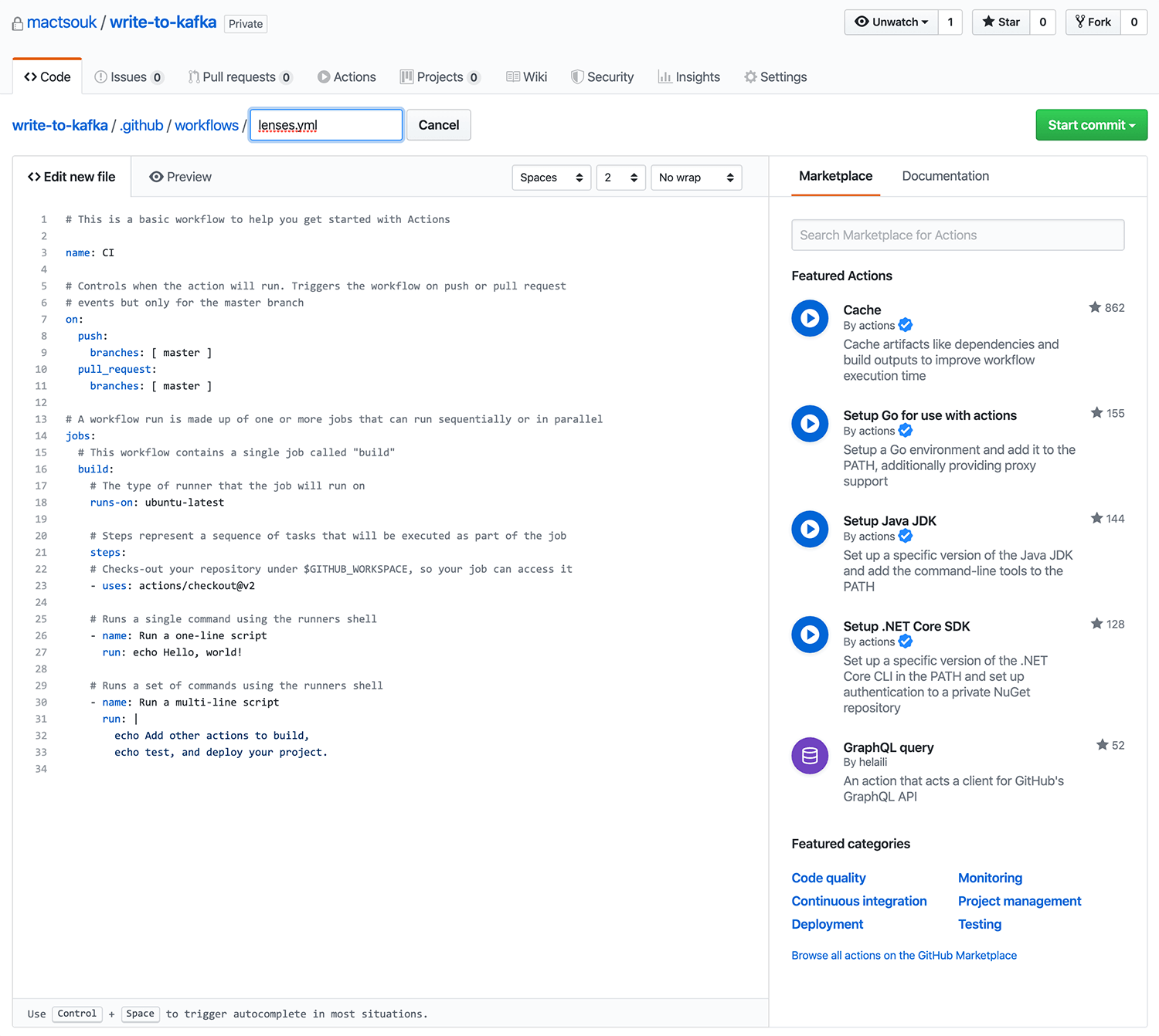 action github