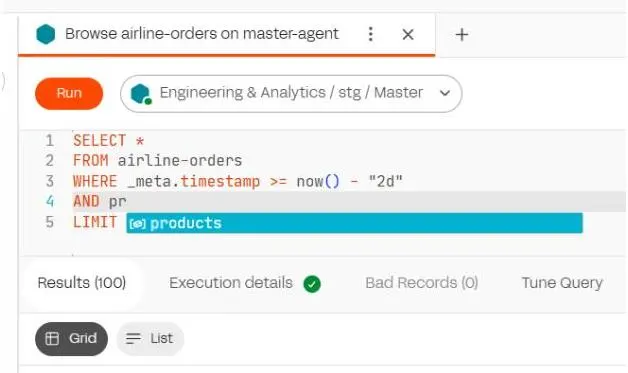 Lenses SQL Editor - Kafka