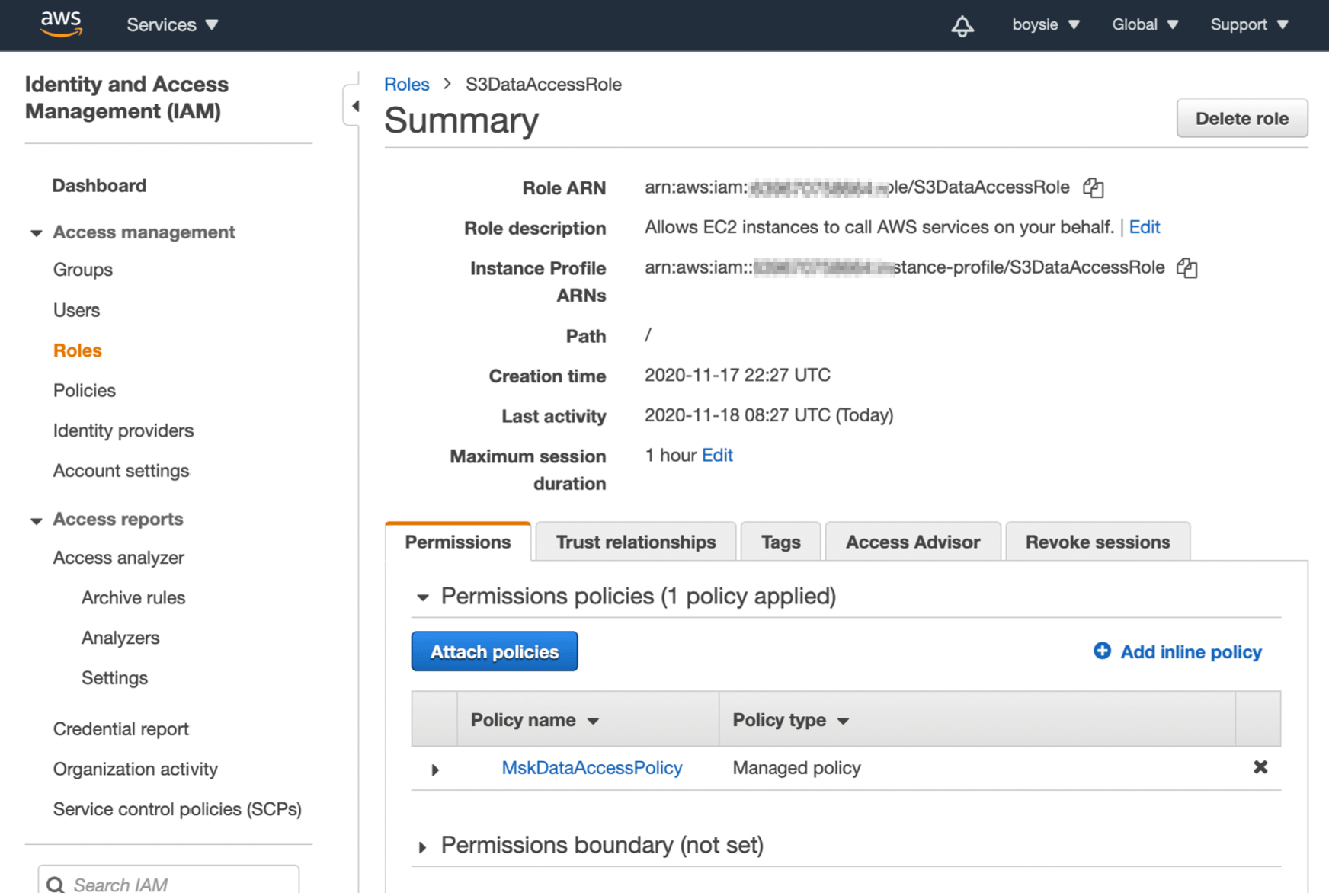 Create S3 IAM Role for Lenses.io Kafka Connect Connector