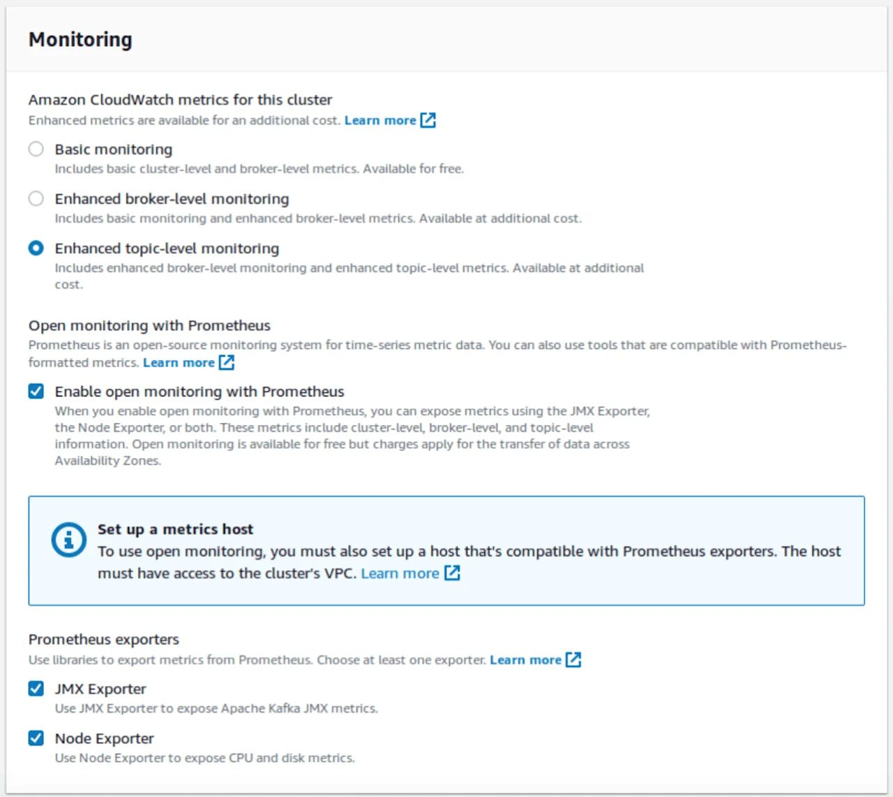 open monitoring aws msk for prometheus