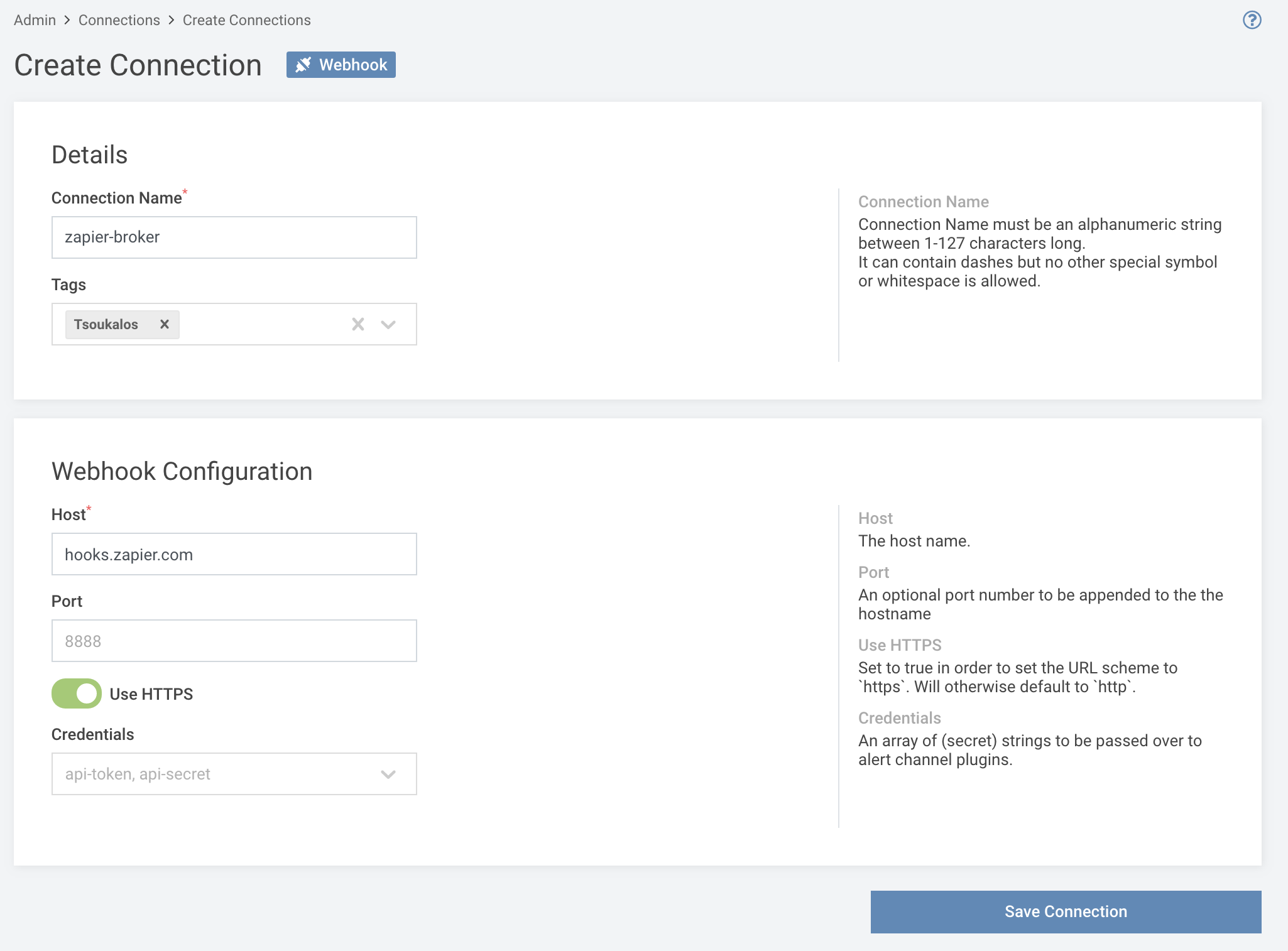 Lenses connection with Zapier Webhook