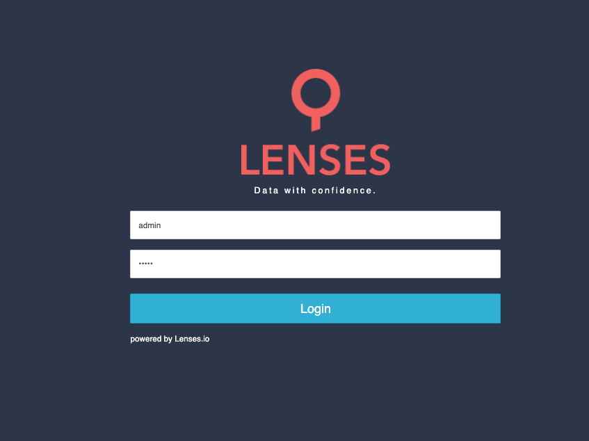 Lenses Login Screen