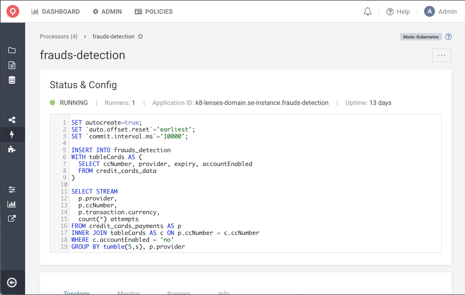 build with lenses sql application 