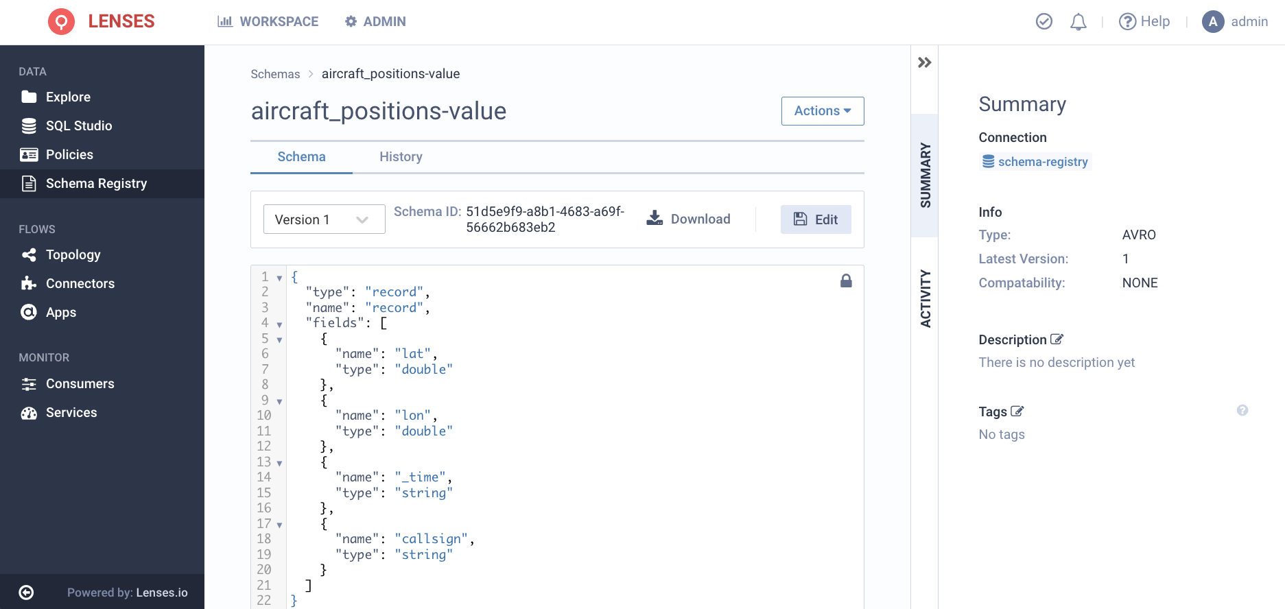 Manage & evolve schemas in AWS Glue schema registry with Lenses