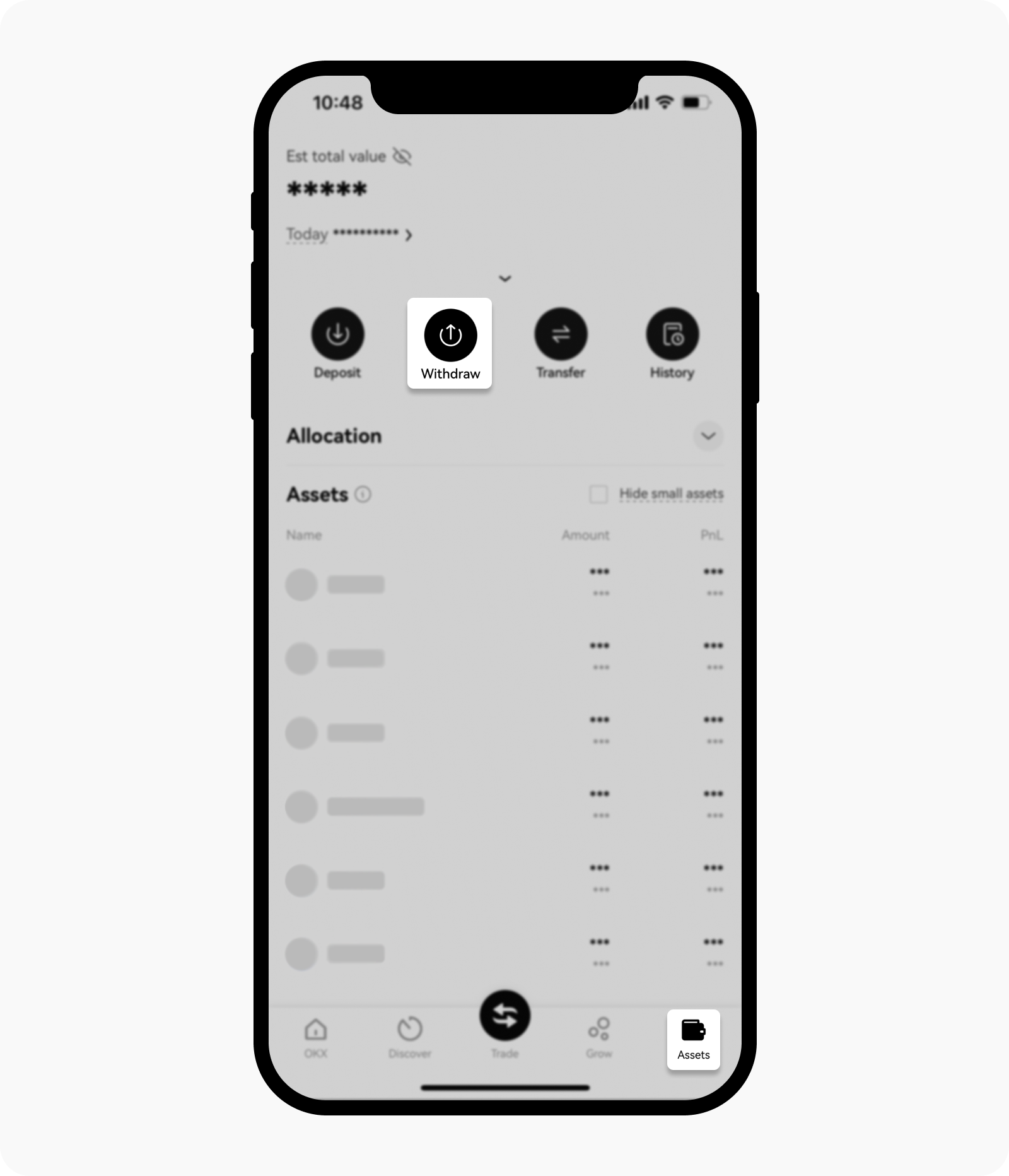 How do I make a withdrawal? (app) | OKX Europe