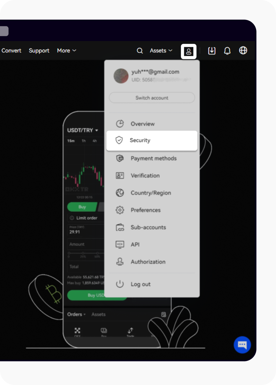 How do I link an authenticator app? | OKX TR