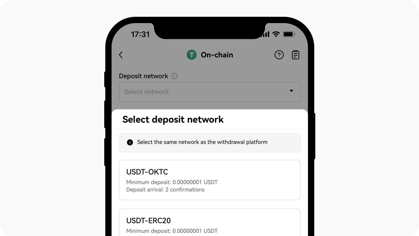 How do I select the correct network for my crypto withdrawals and deposits?  | OKX TR