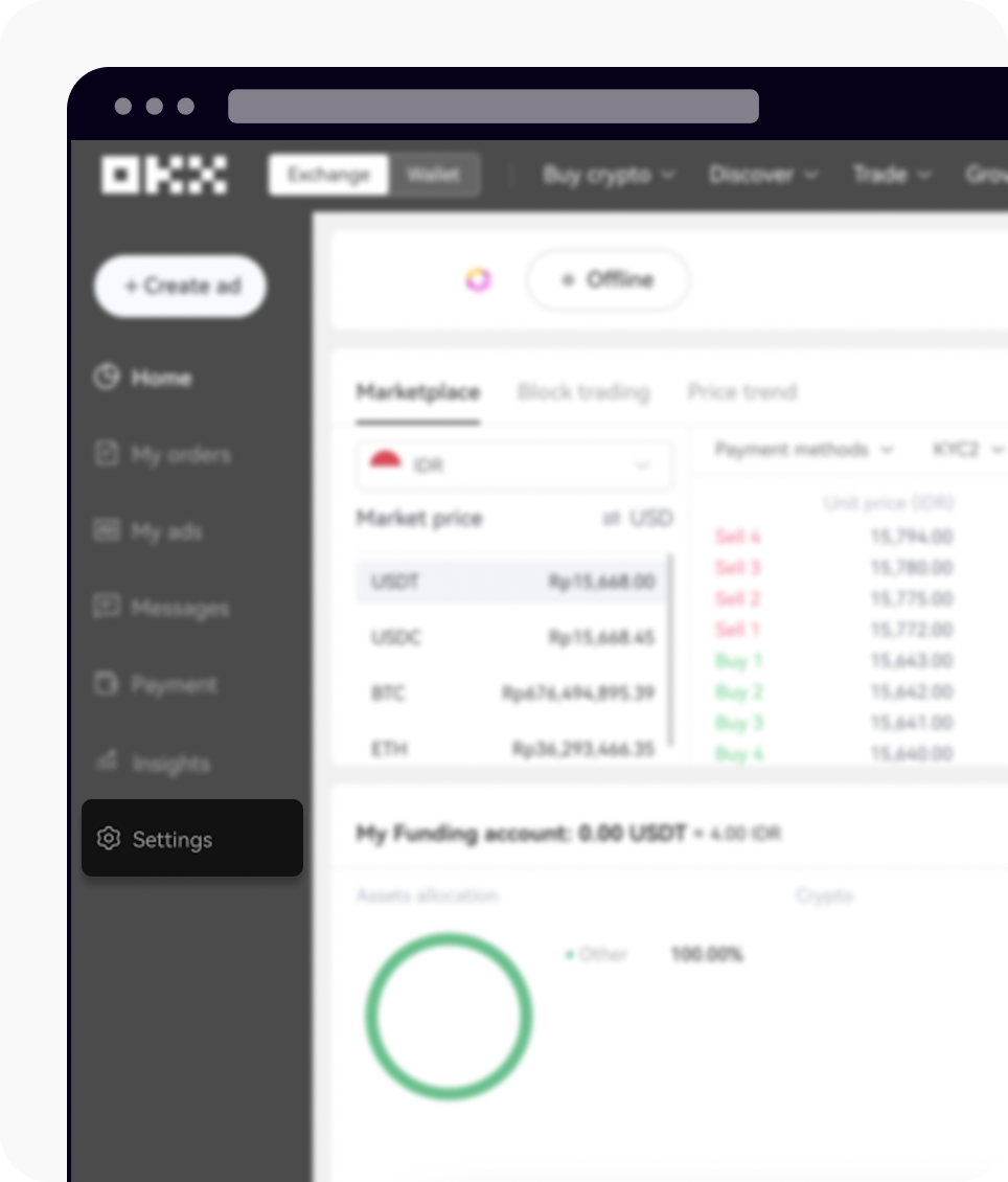 How do I turn on the notification for P2P trading? (Web) | OKX