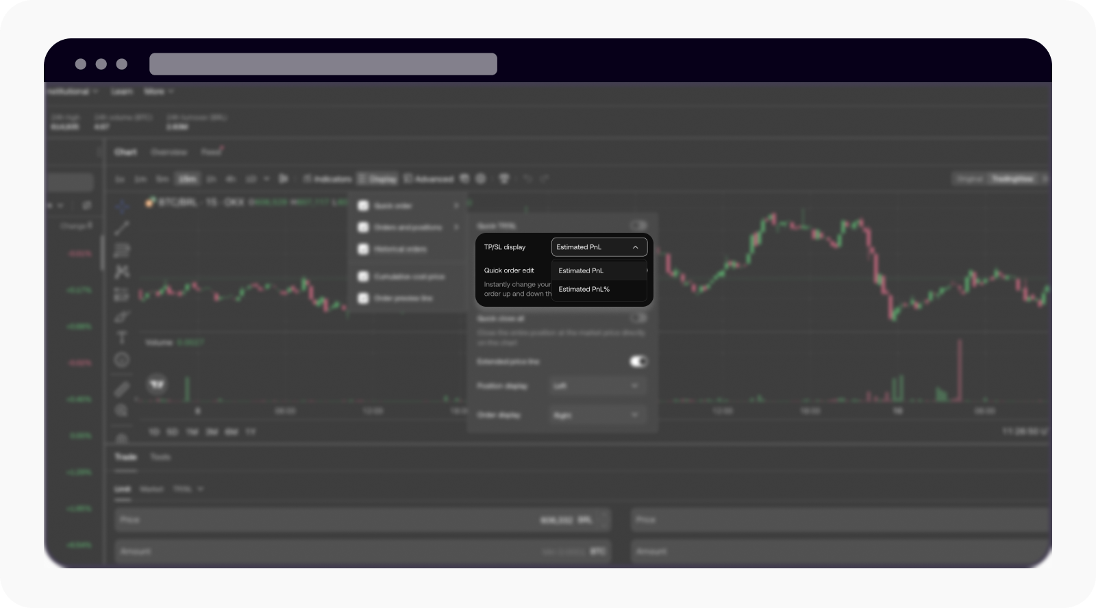 How do I switch Profit and Loss (PnL) value and percentage display? | OKX
