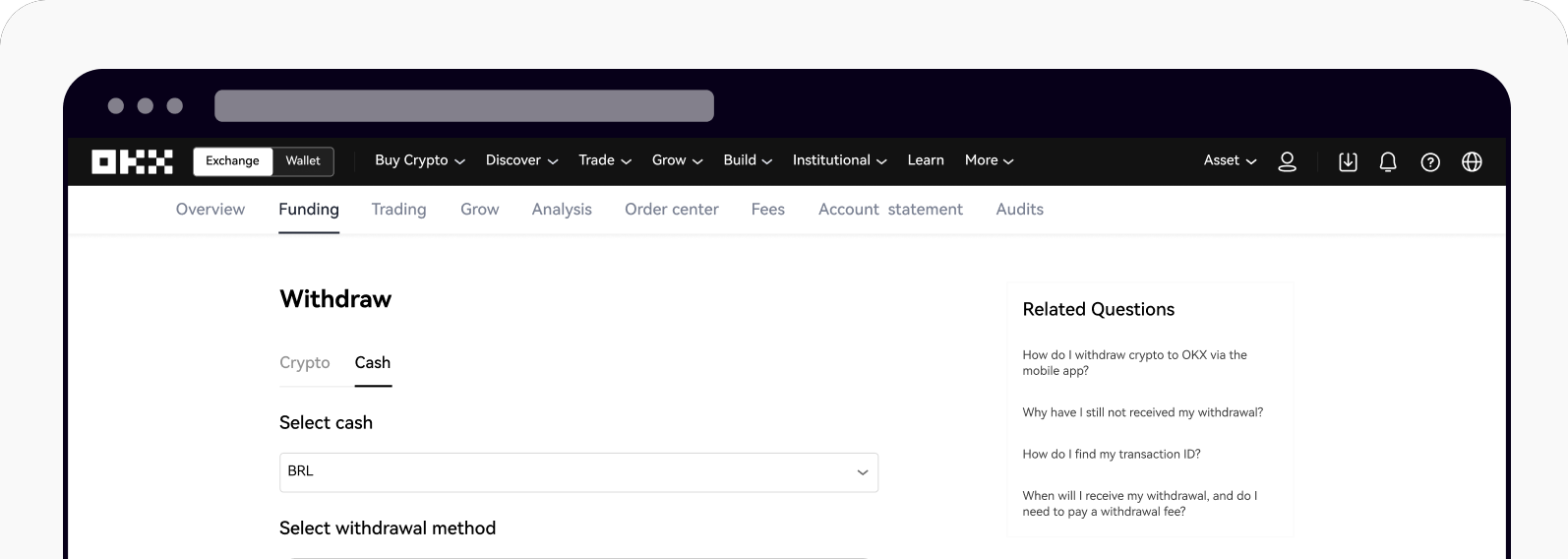 Como faço para sacar BRL com transferência via Pix? | OKX Brasil