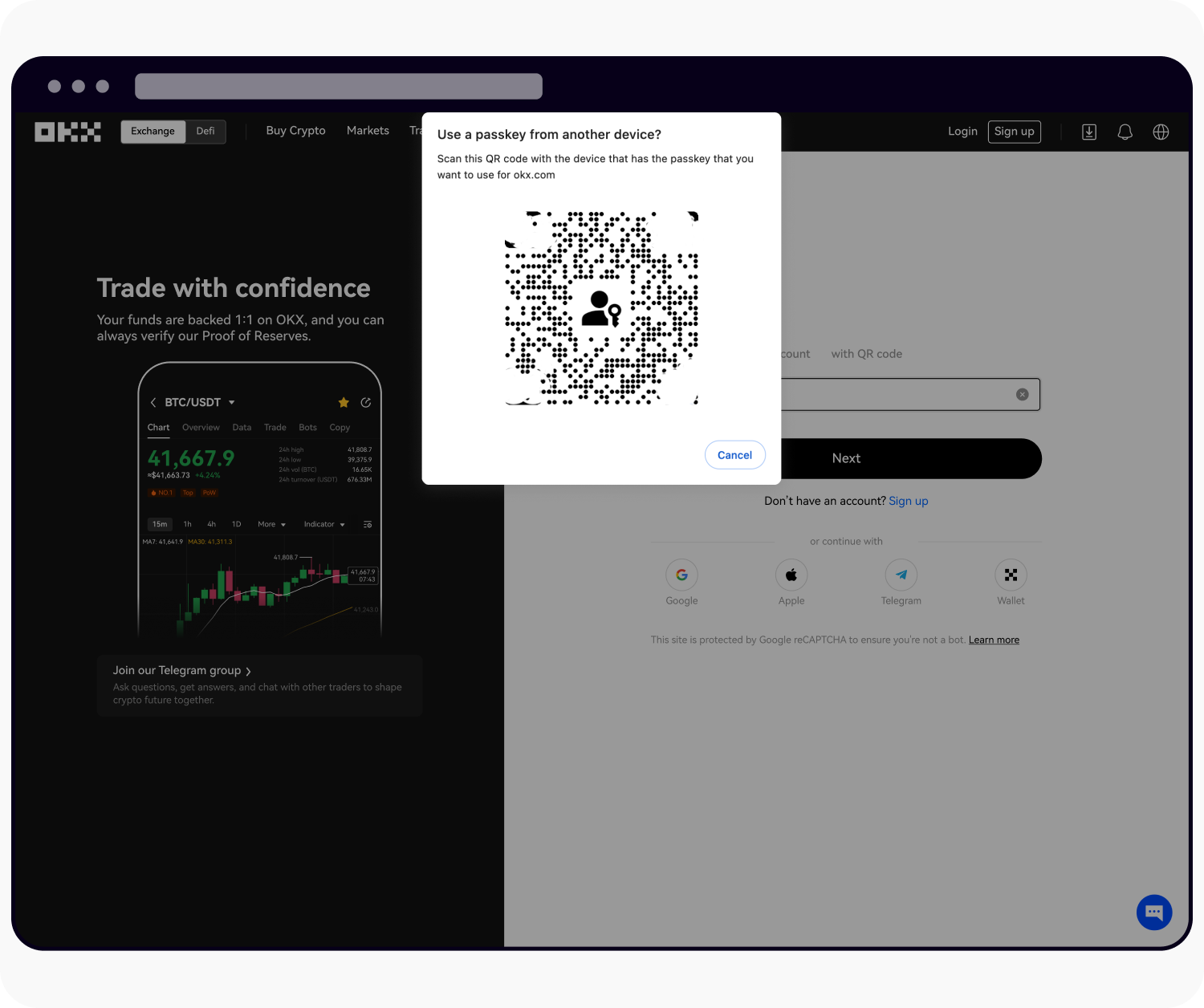 How do I create passkeys? (web) | OKX