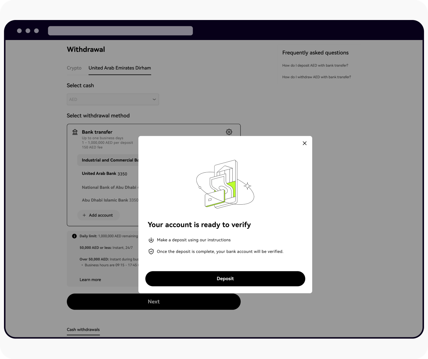 How do I withdraw AED with bank transfer? | OKX United States