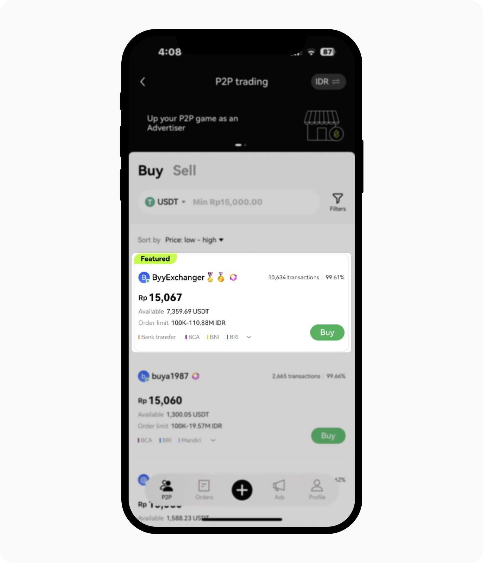 Qué es un anuncio destacado en OKX P2P Trading? | OKX