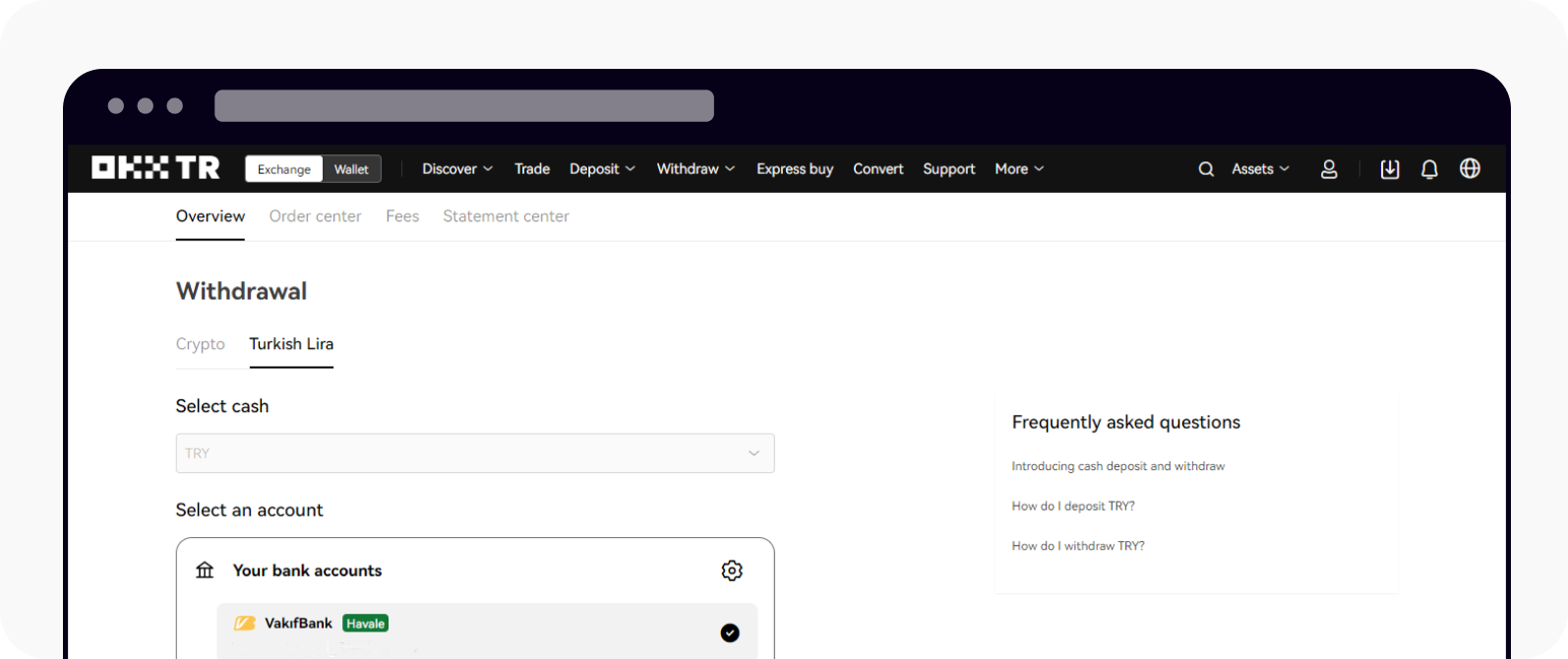 How do I withdraw TRY? | OKX TR
