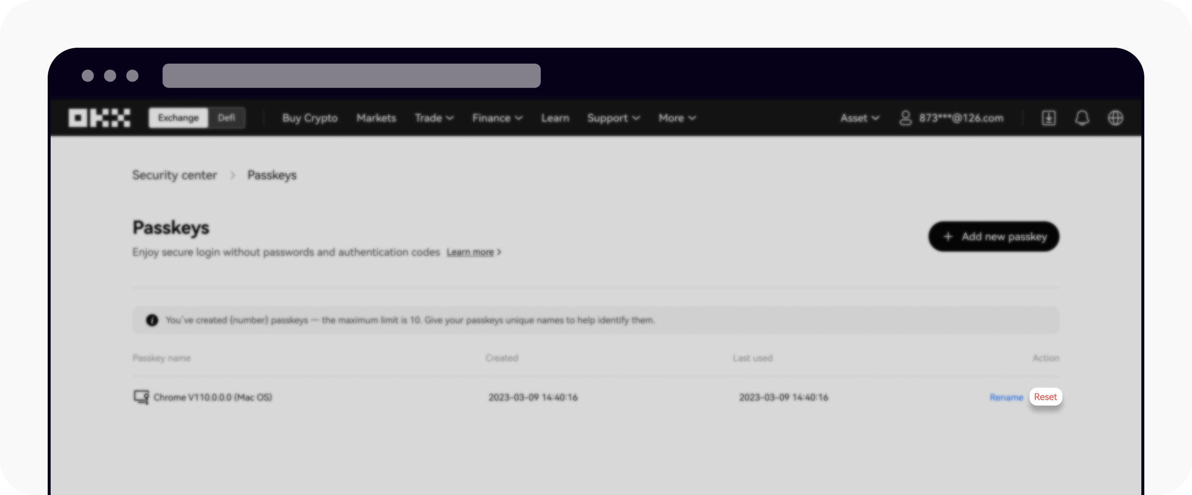 How do I create passkeys? (web) | OKX