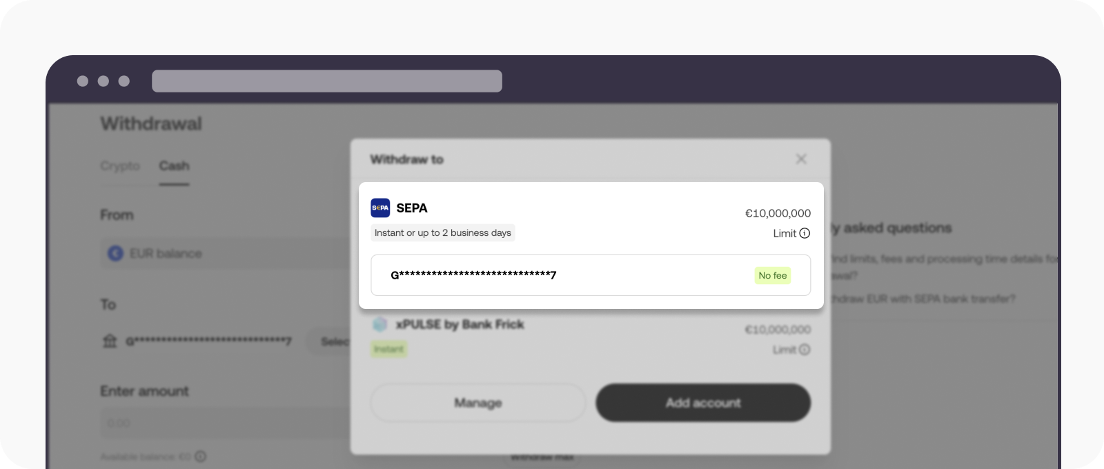 Comment retirer des EUR par virement bancaire SEPA ? | OKX France