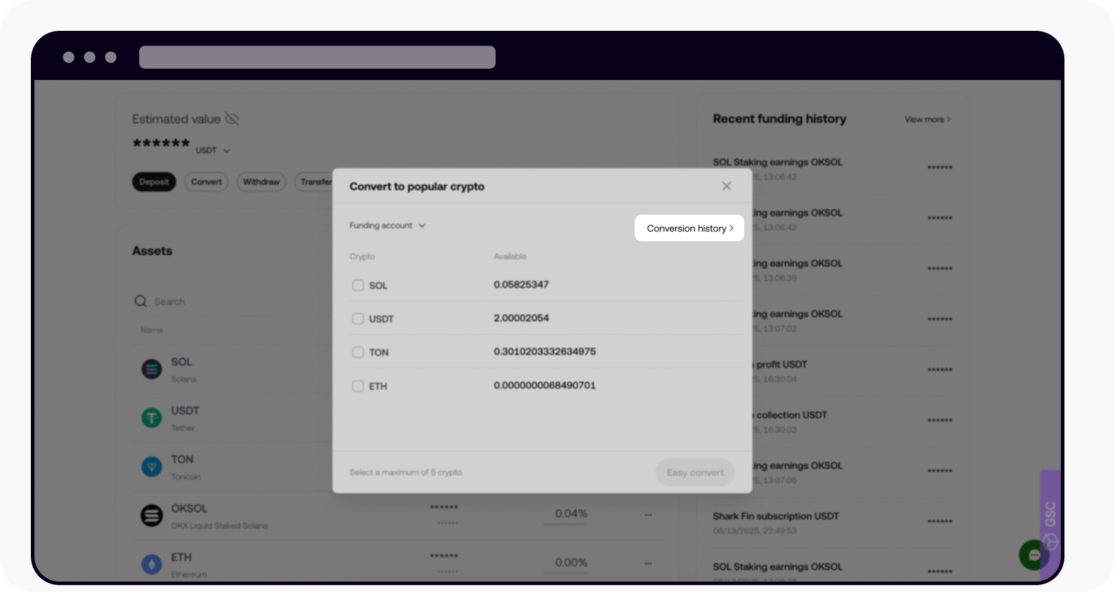 How do I convert my small balances to crypto? | OKX Australia