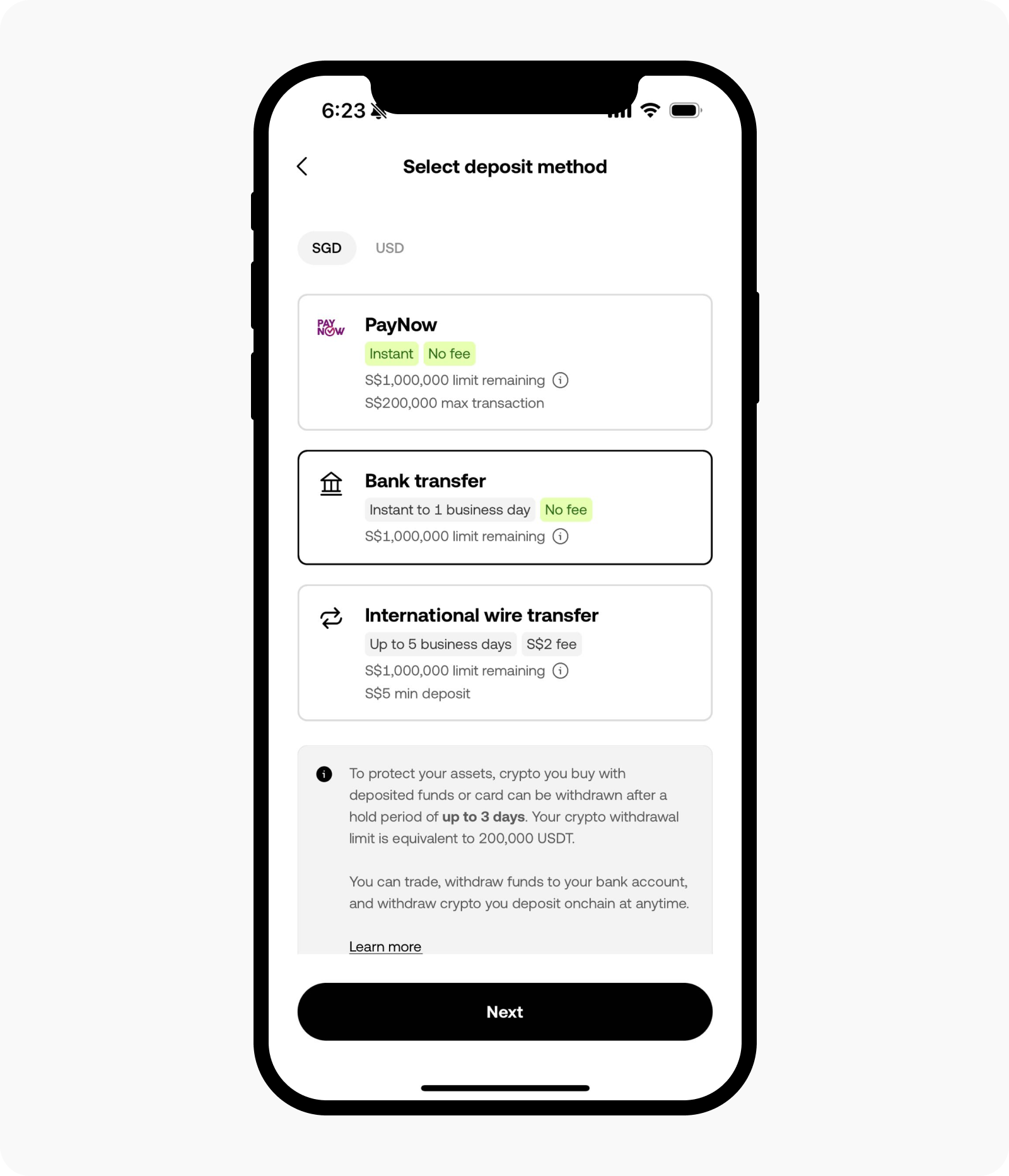 How do I deposit SGD with FAST, MEPS and International wire transfer? | OKX  Europe