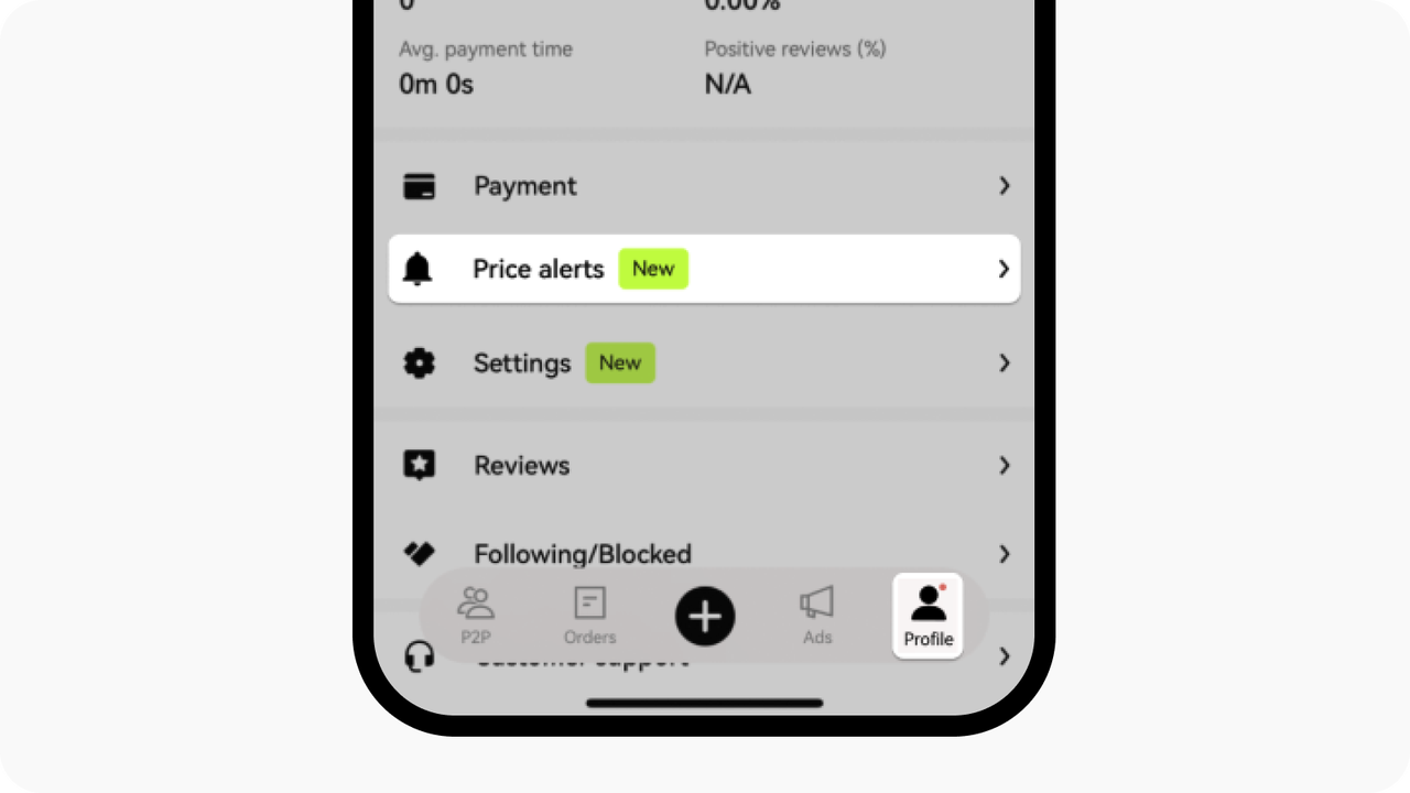 How do I set a price alert for P2P trading? (app) | OKX Europe