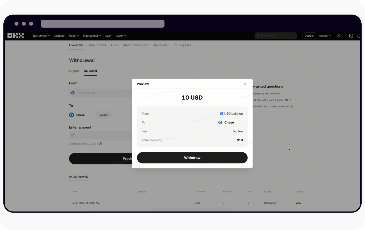 How do I withdraw USD with Bank transfer (ACH)? | OKX Brazil