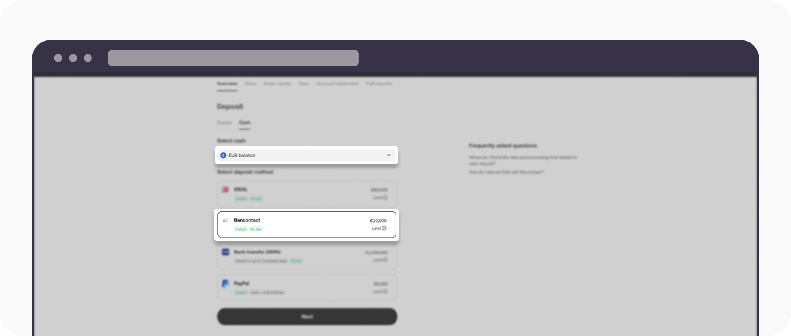 Comment déposer des EUR avec Bancontact ? | OKX