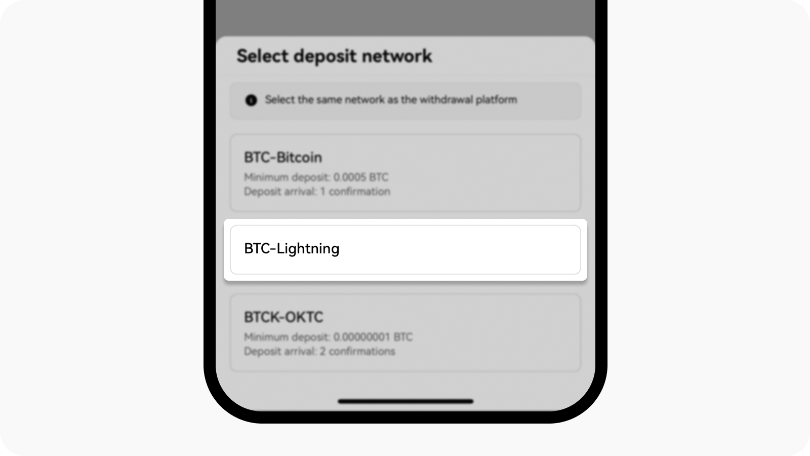 How do I deposit Bitcoin (BTC) with the lightning network? | OKX TR
