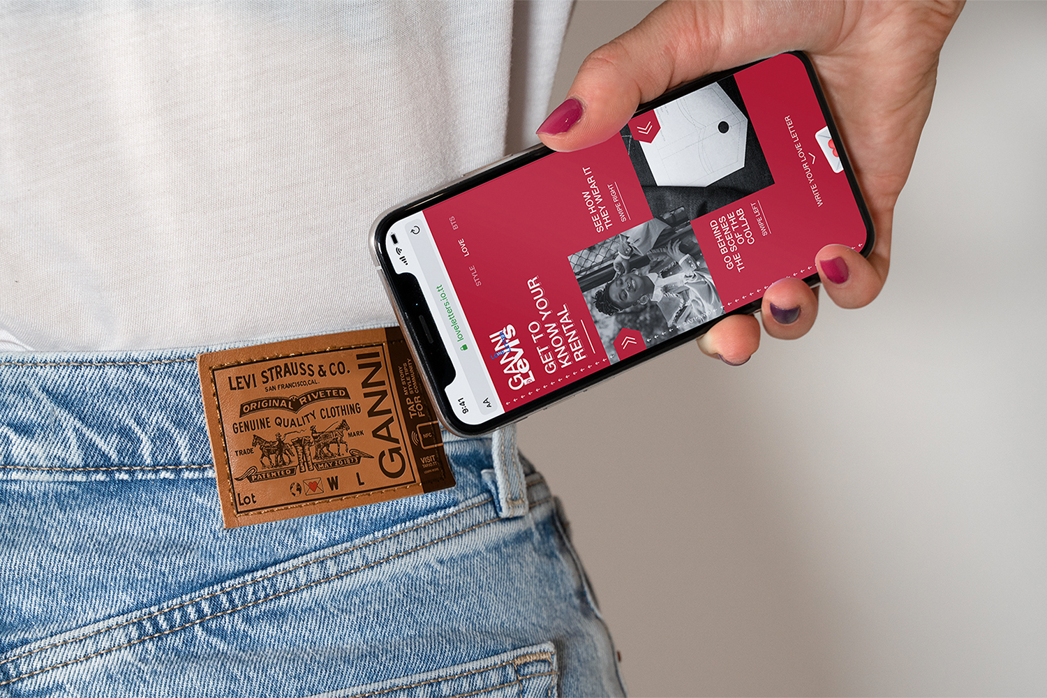 Using NFC to transform the iconic Levi's backpatch for the first time to  bring people closer to GANNI rental | SharpEnd