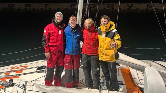 Jan Flöter (right) with crew. Photo: Private