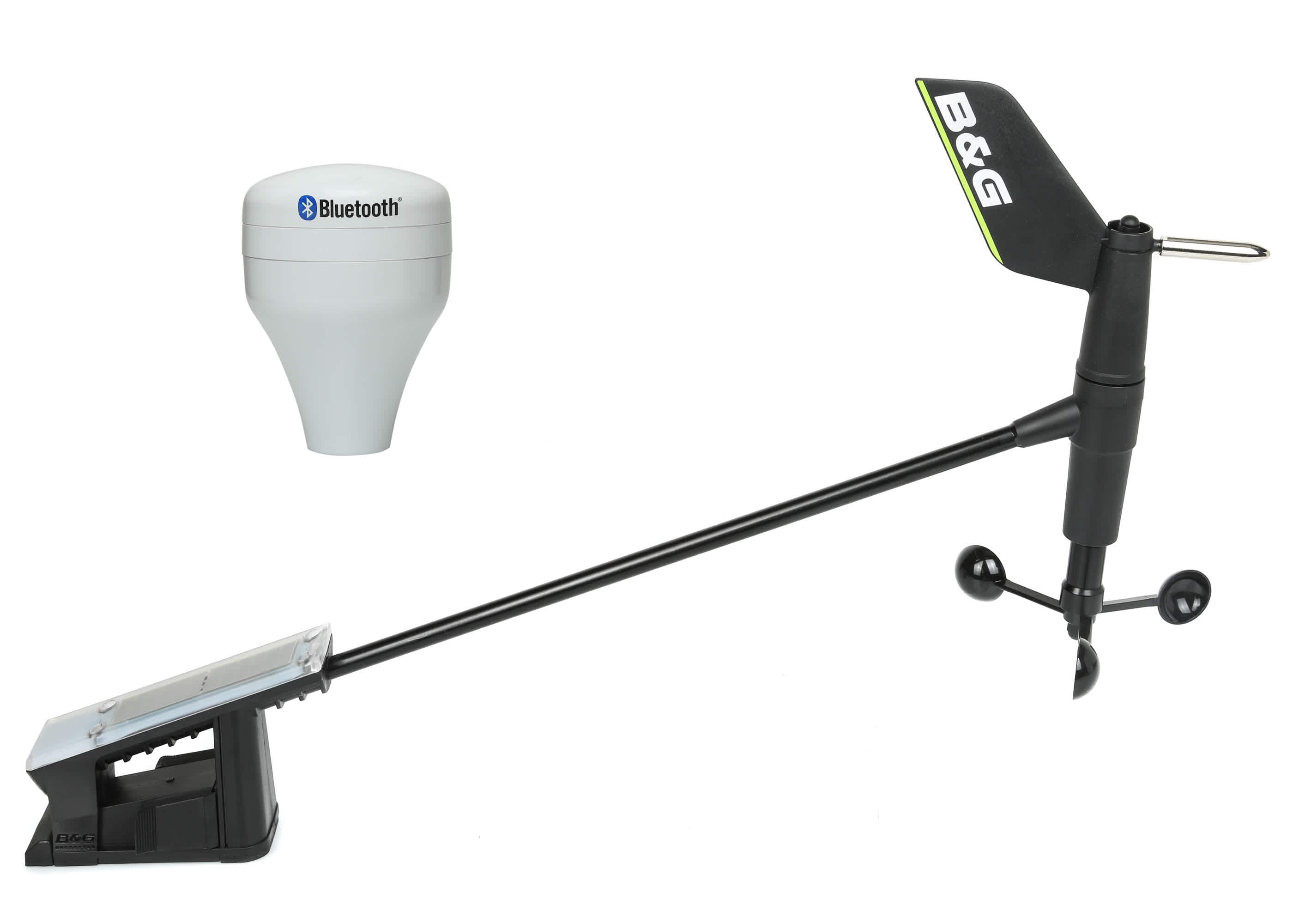 A wireless B&G WS320 wind sensor and its base station.