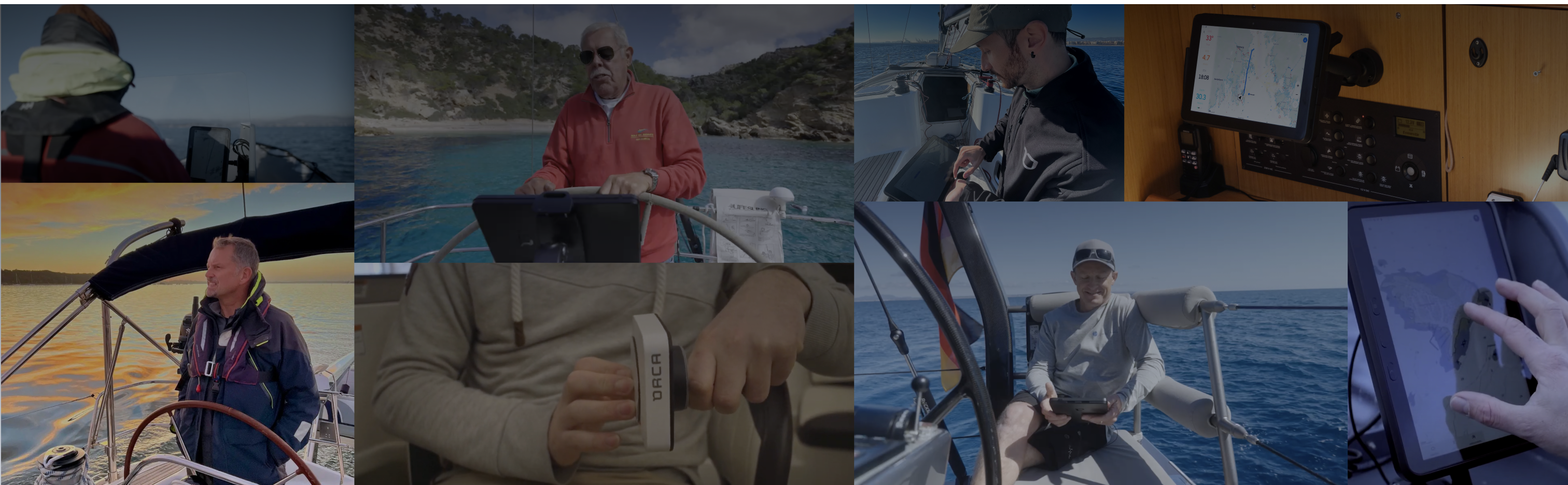 A collage of pictures containing users and technical staff using Orca.