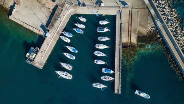 Marina with boats to access remotely
