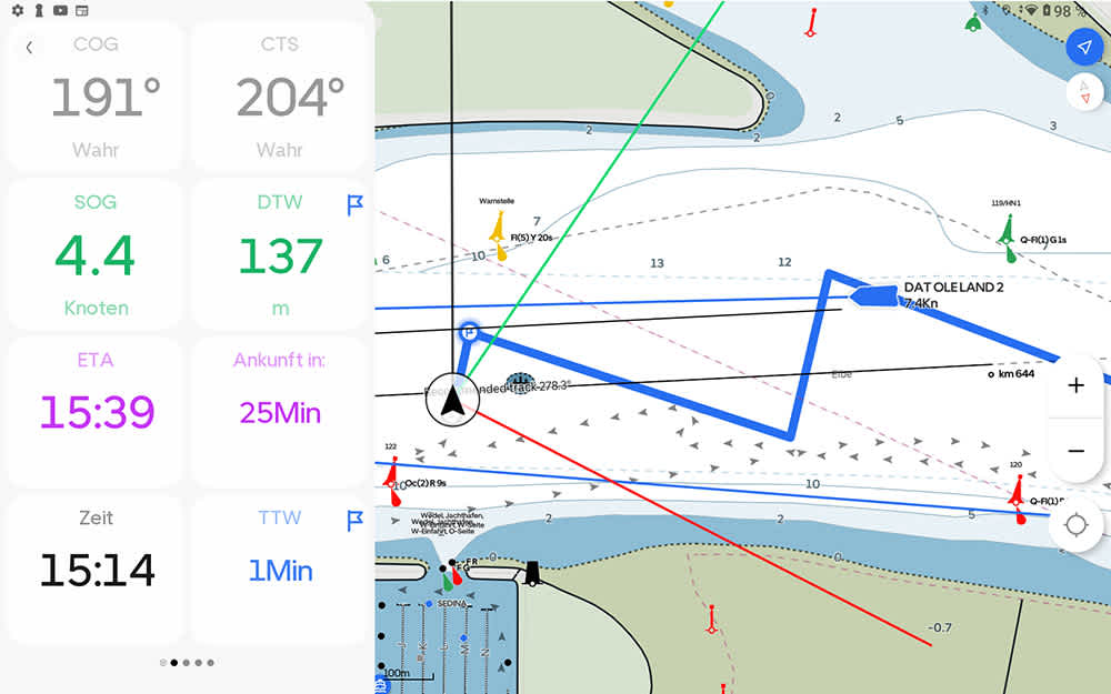 Tacking legs are calculated based on performance data. ©Orca/BLAUWASSER.DE