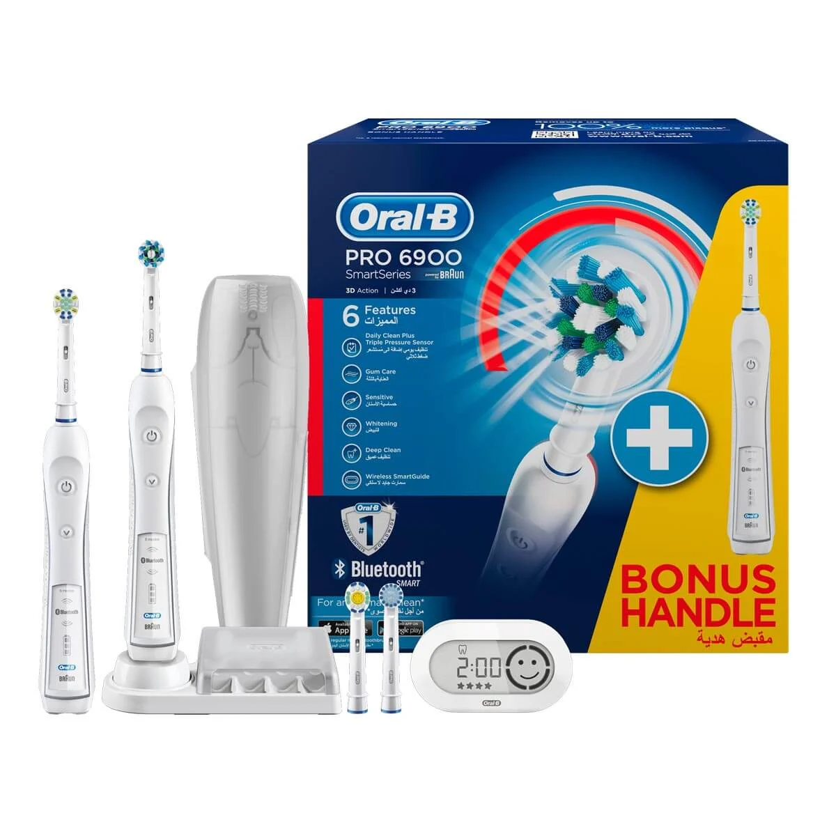 Oral-B PRO 6900 SmartSeries CrossAction Rechargeable Electric Toothbrush with Bluetooth Connectivity 