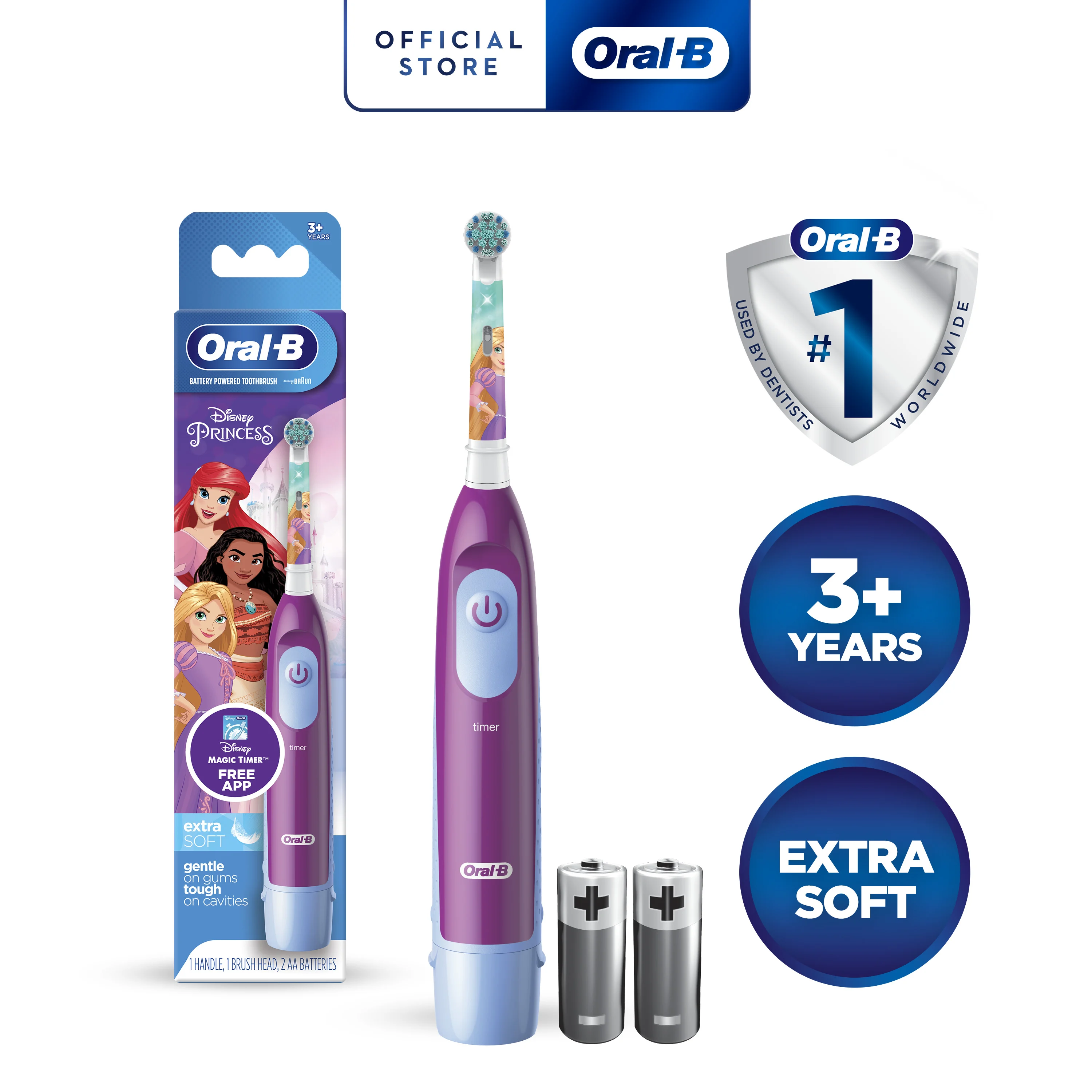 Oral-B Kids 3+ Years Battery Powered Toothbrush, with Kids