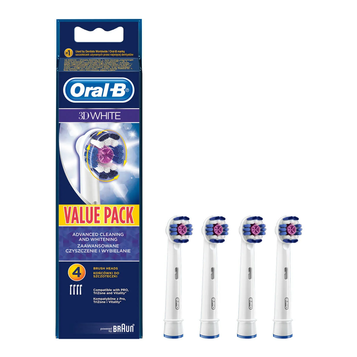  Oral-B 3D White Replacement Brush Heads 