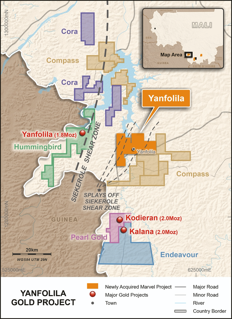 Map of Yanfolila Gold Project