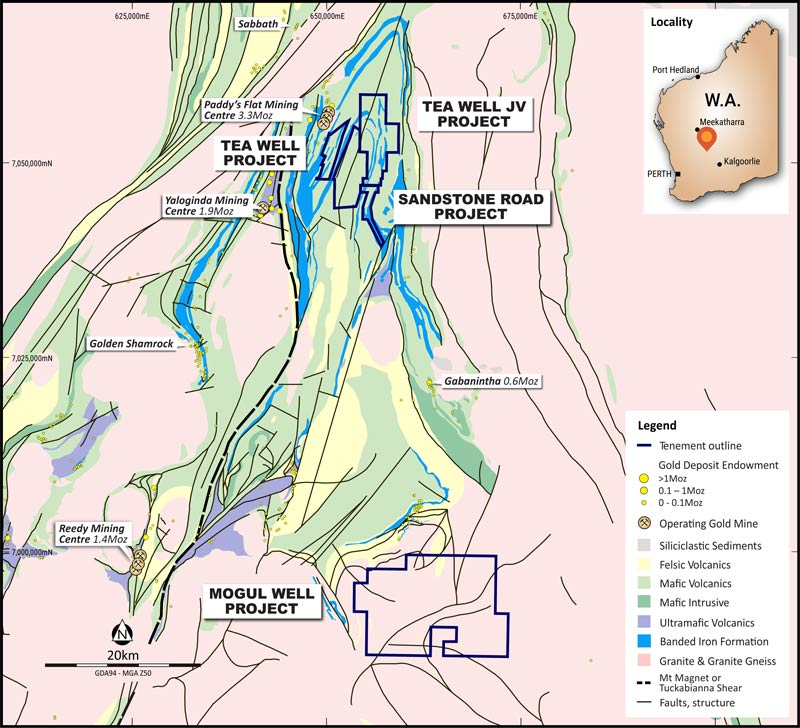 Map of Meekatharra Projects