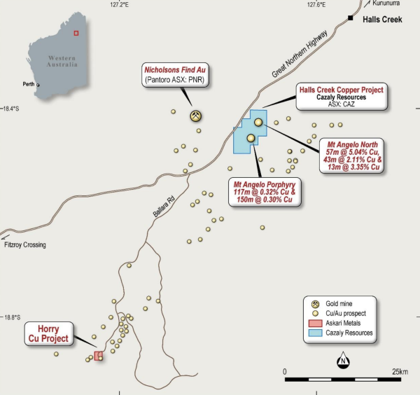 Map of the Horry Copper-Gold Project