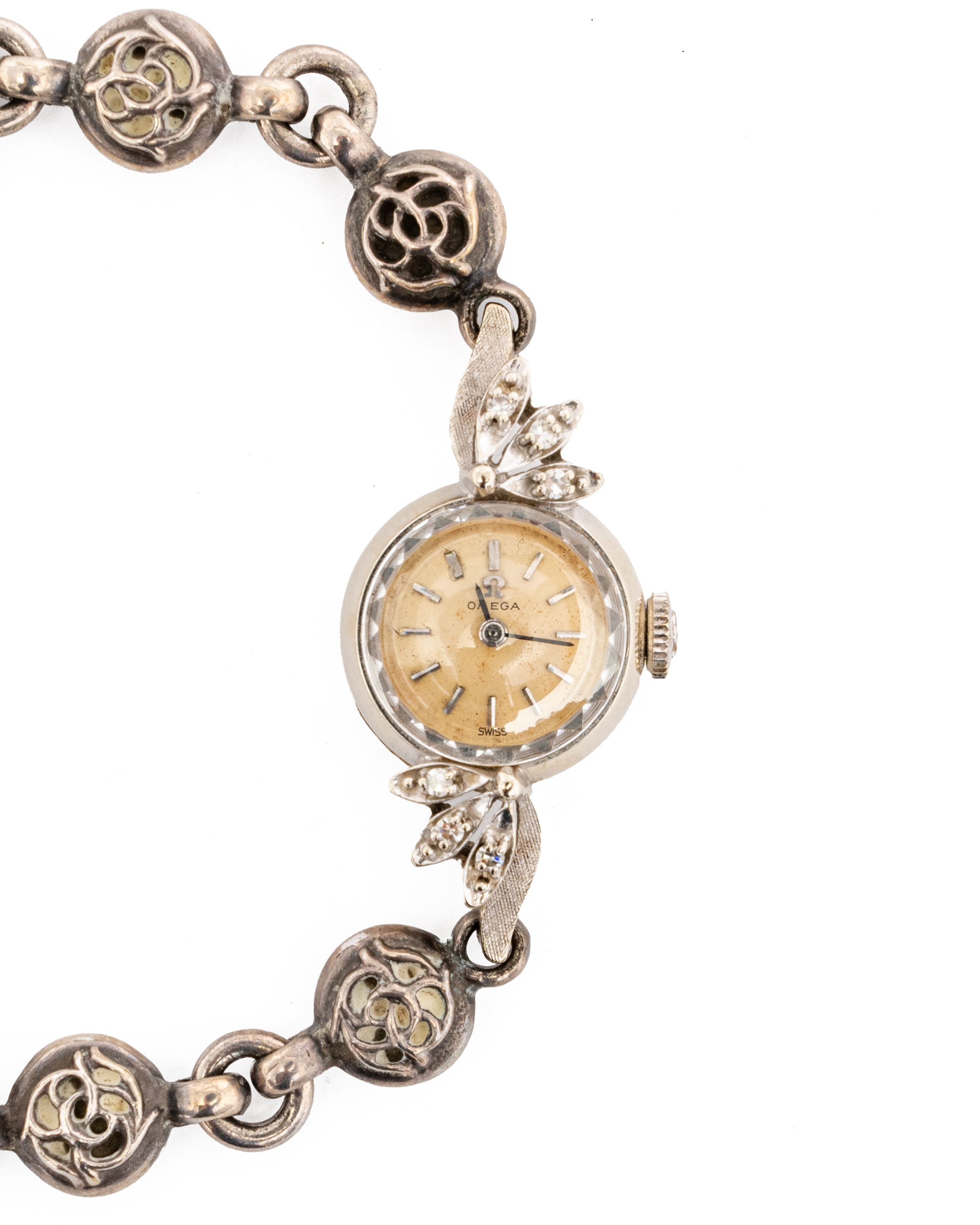 Omega Manual Winding Silver Floral Watch | Chrome Hearts: Curated 