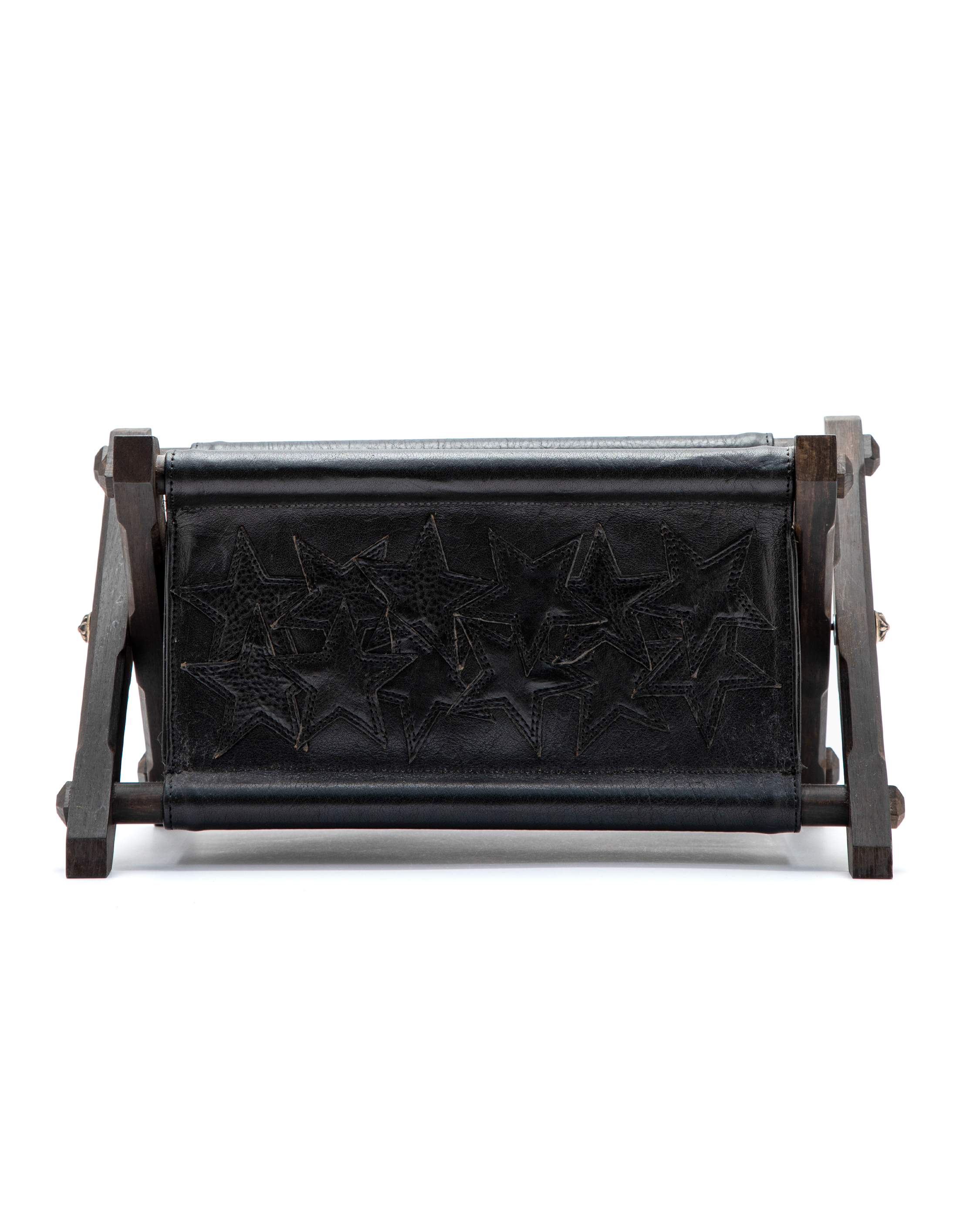 Star Patch Ebony Wood & Black Leather Remote Controller Rack