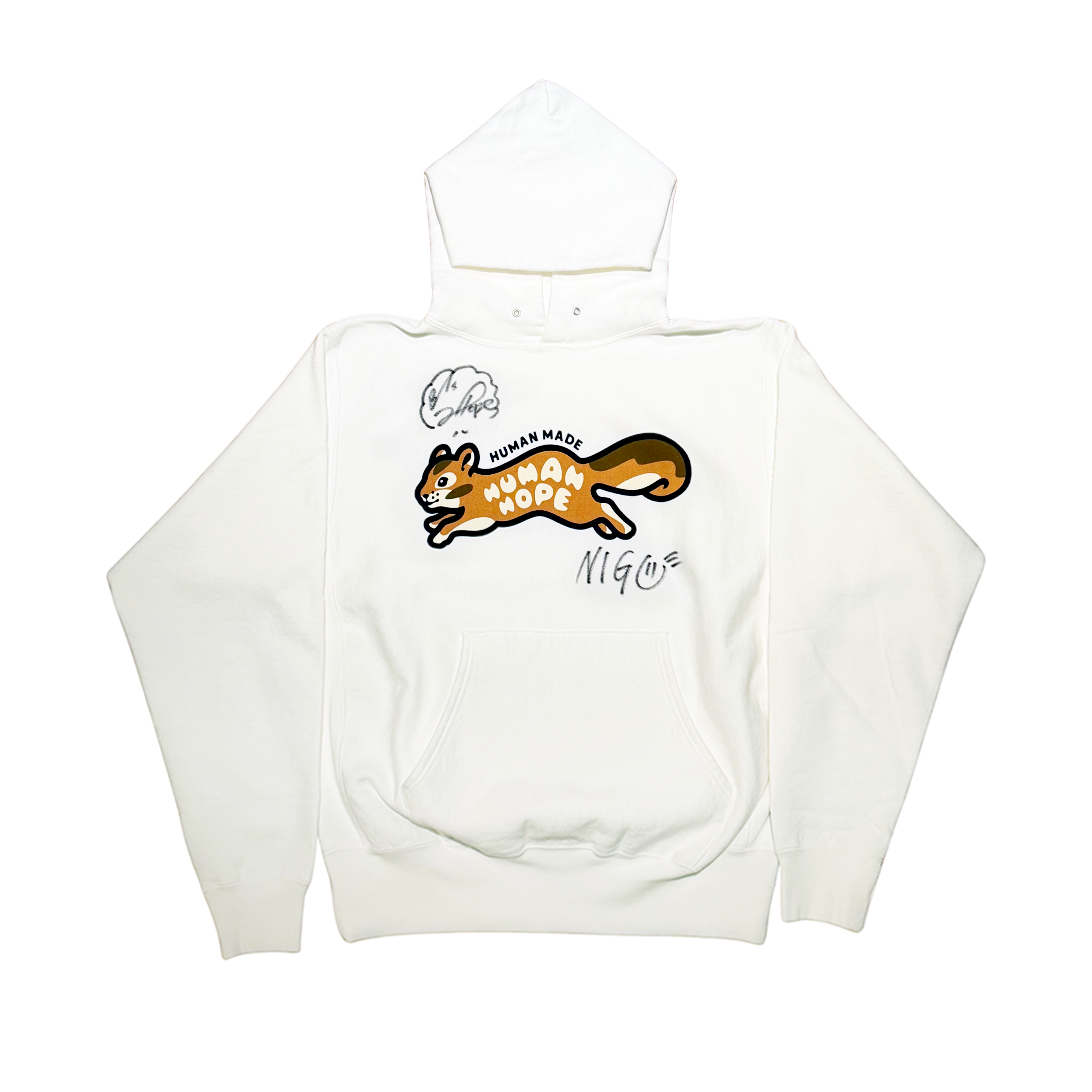 HUMAN HOPE HEAVYWEIGHT HOODIE 白L 新品 HUMAN HOPE Signed White Heavyweight Hoodie (L) | HUMAN HOPE: A