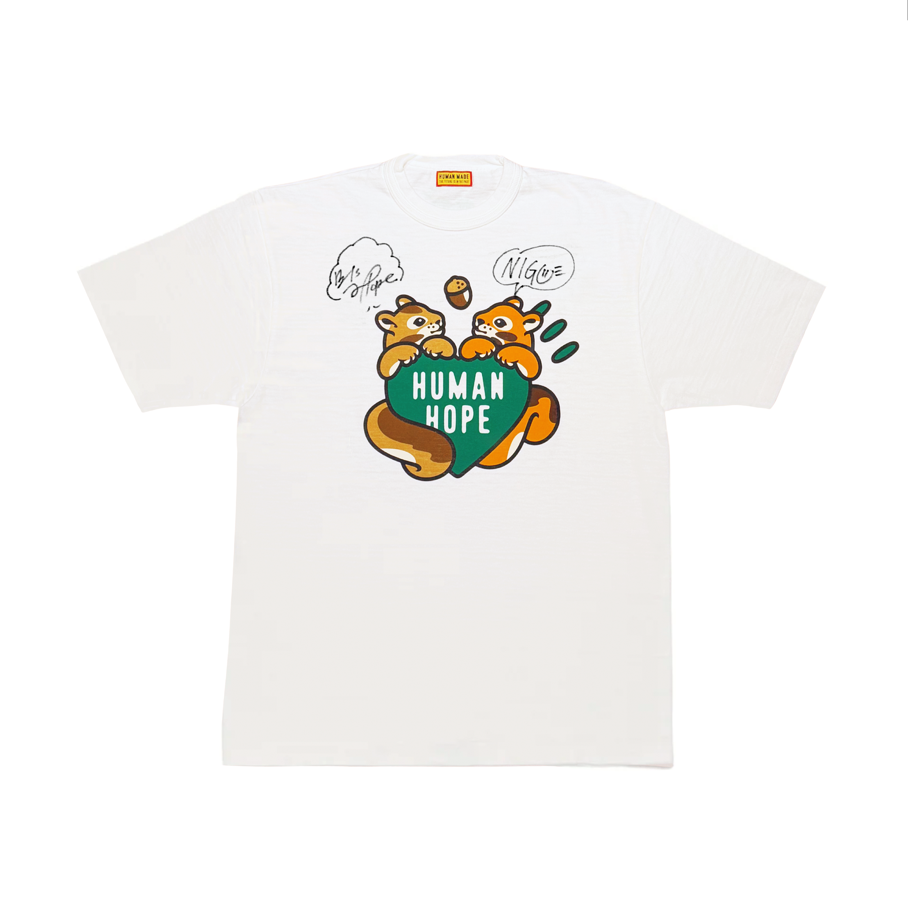 セール完売限定新品human hopeTシャツヒューマンホープ HUMAN HOPE Signed White Graphic T-Shirt (XL) | HUMAN HOPE: A