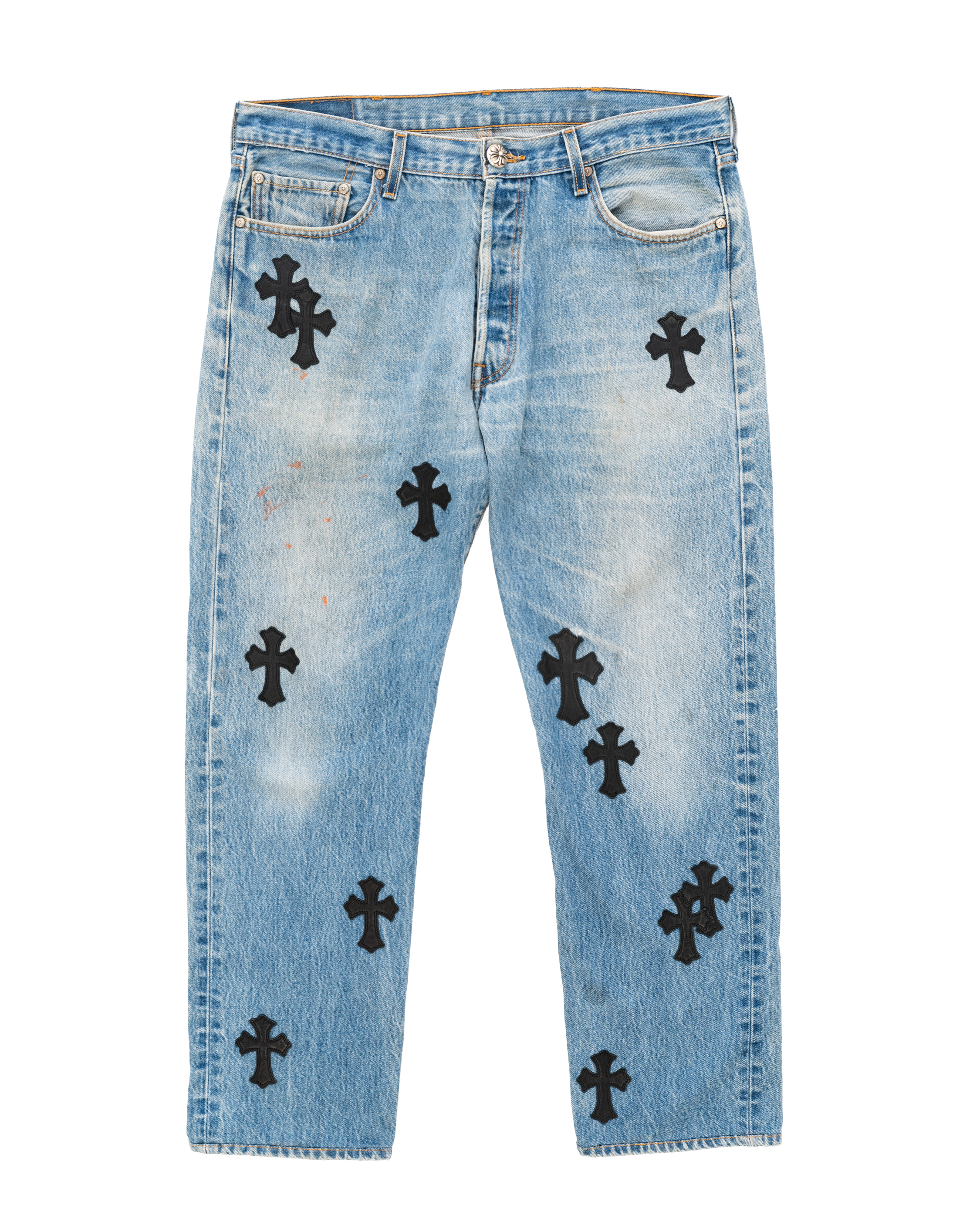 Vintage Levi's Black Cross Patch Blue Jeans | Chrome Hearts