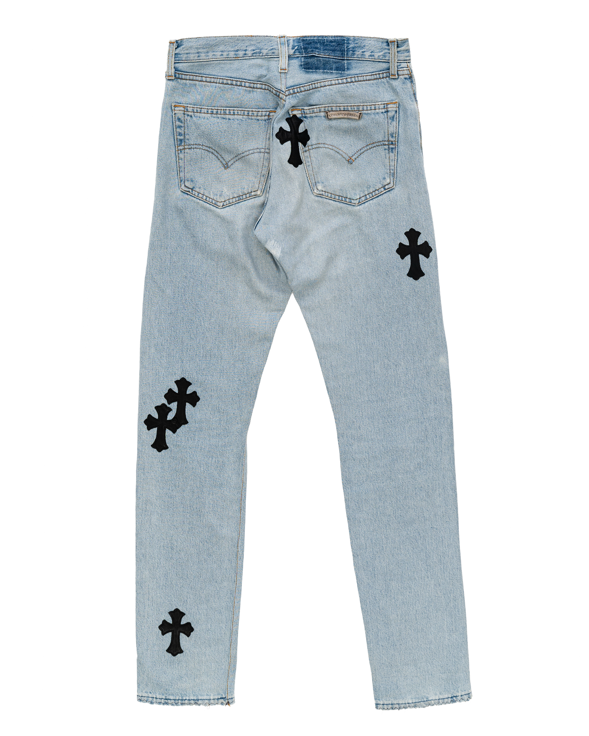 Vintage Levi's Black Cross Patch Distressed Blue Jeans